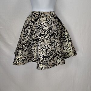 Vintage Jolene Skirt 2 Gold Brocade Baroque‎ Mini Pockets Women's Tapestry Flowy